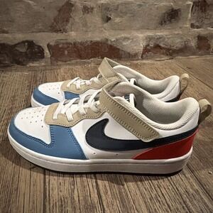 Nike Court Borough Slip In Kids 3Y White Thunder Blue Red DV5457-124